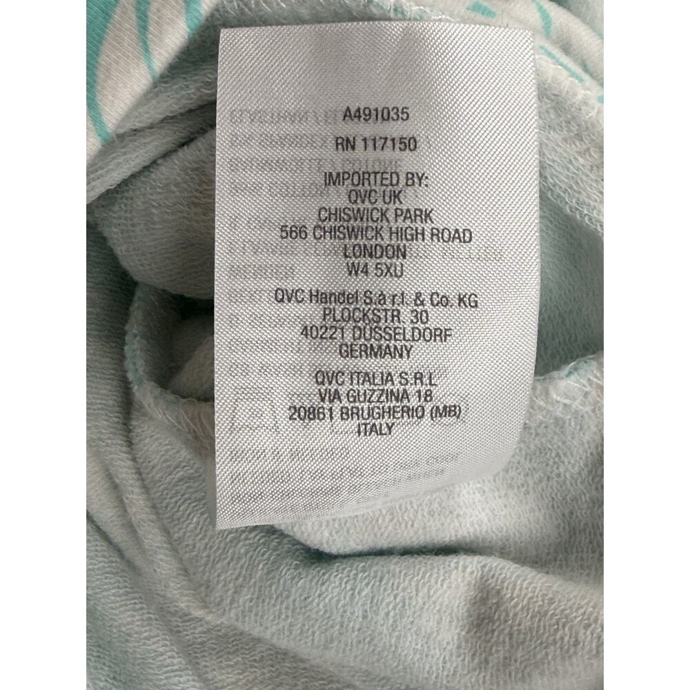 Belle Beach by Kim Gravel French Terry Short Sleeve Hoodie Light Aqua Palm XL - Picture 11 of 12